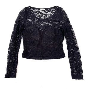 Black Stretchy Lace CropTop size S